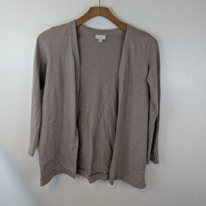 J. Jill Tan/White Striped Cardigan, Sz S